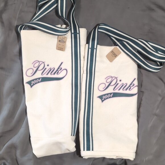 Two Victoria’s Secret Pink Canvas Totes (set of 2)  New NWT - Picture 1 of 8